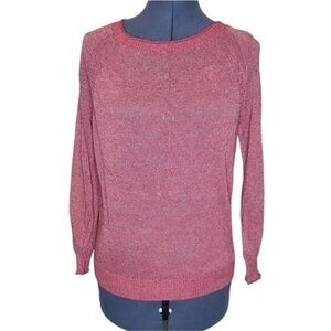 J. Crew knit semi sheer Nantucket Red relaxed crew neck sweater XXS